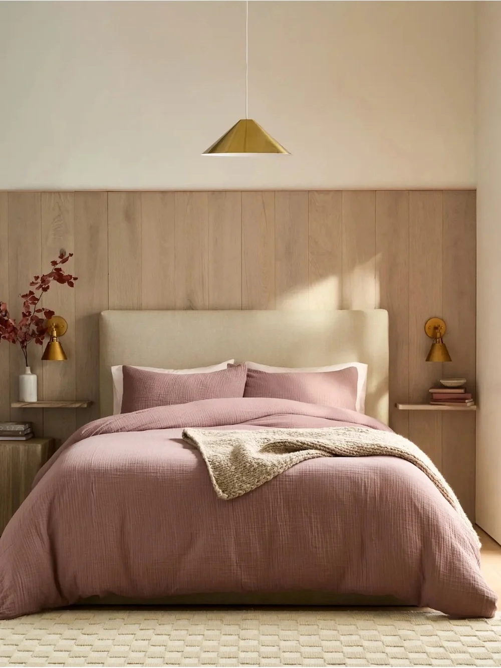 Quince Organic Airy Gauze Duvet Cover Set in Fig Queen. Shams included! 1120